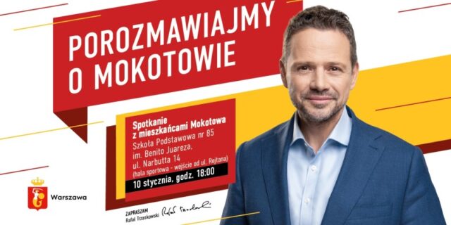 Rafał Trzaskowski – obok zaproszenia na spotkanie z mieszkańcami Mokotowa